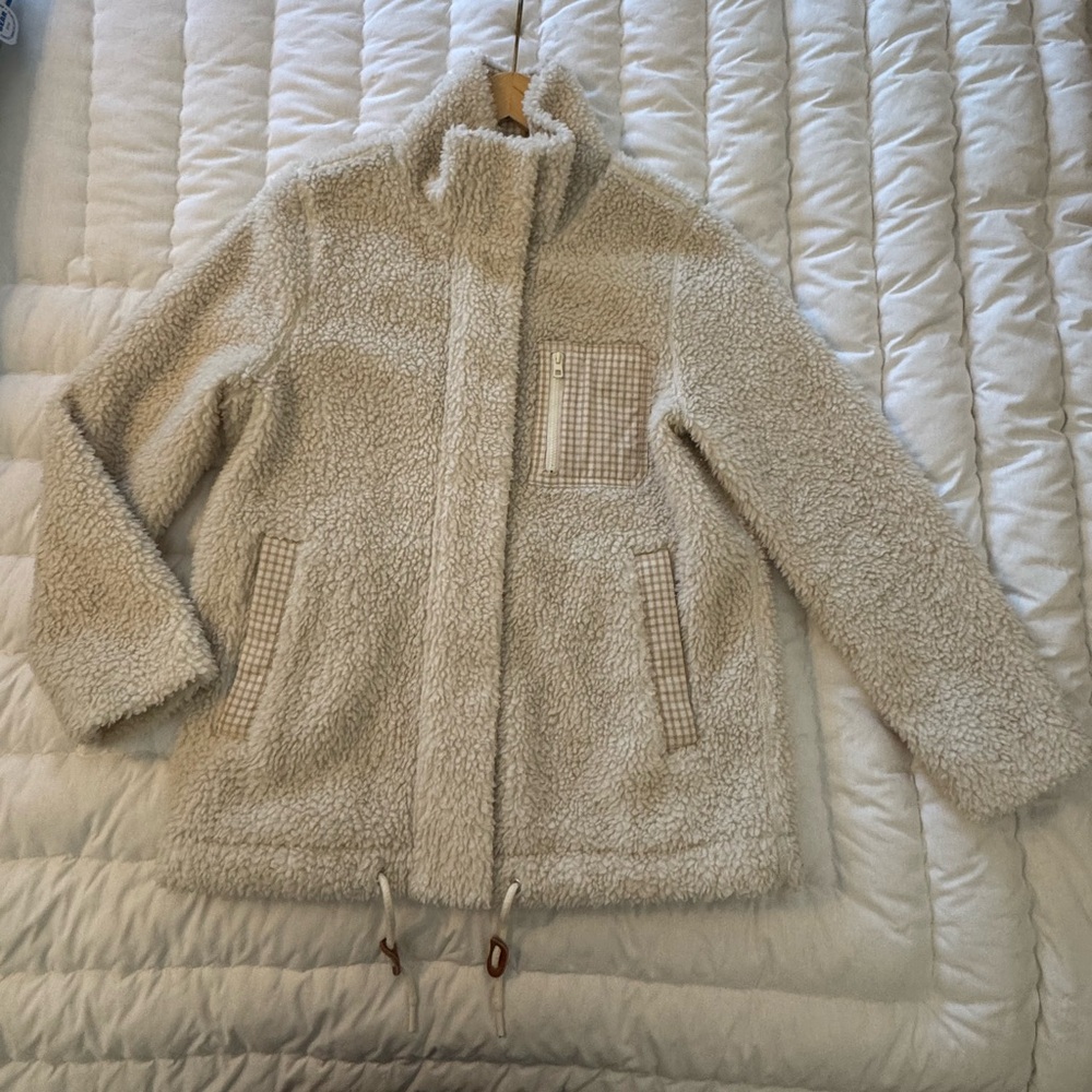 Madewell (Re)sourced Sherpa Zip White Jacket | XS